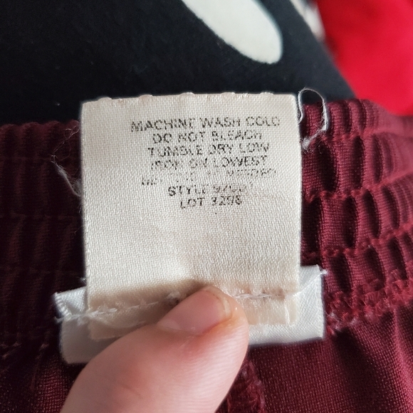 Vintage Fashion Bug Pants Womens 18W Burgundy Elastic Waist Sweatpants - Picture 5 of 7